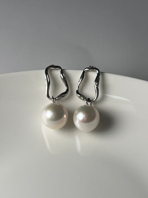 Edison Pearl Drop Silver Earrings